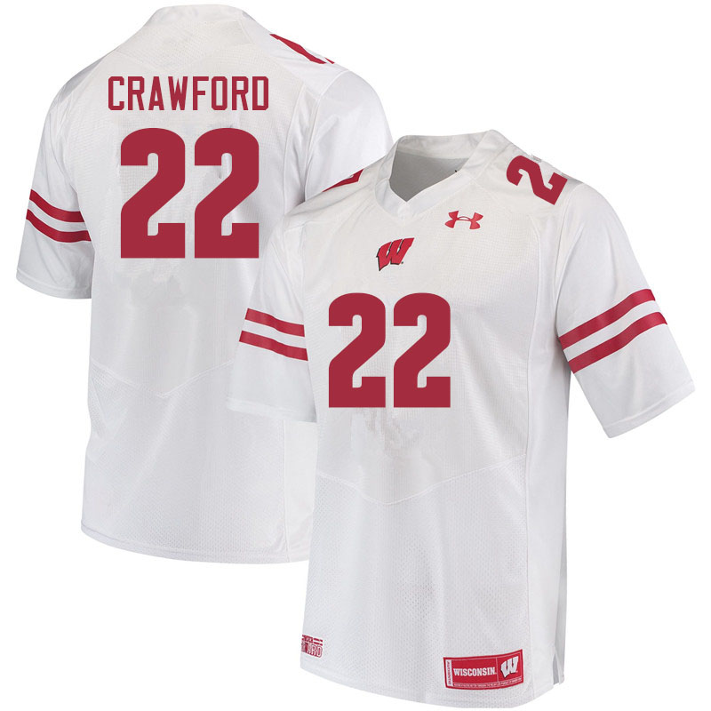 Wisconsin Badgers Men's #22 Loyal Crawford NCAA Under Armour Authentic White College Stitched Football Jersey JJ40K52FH